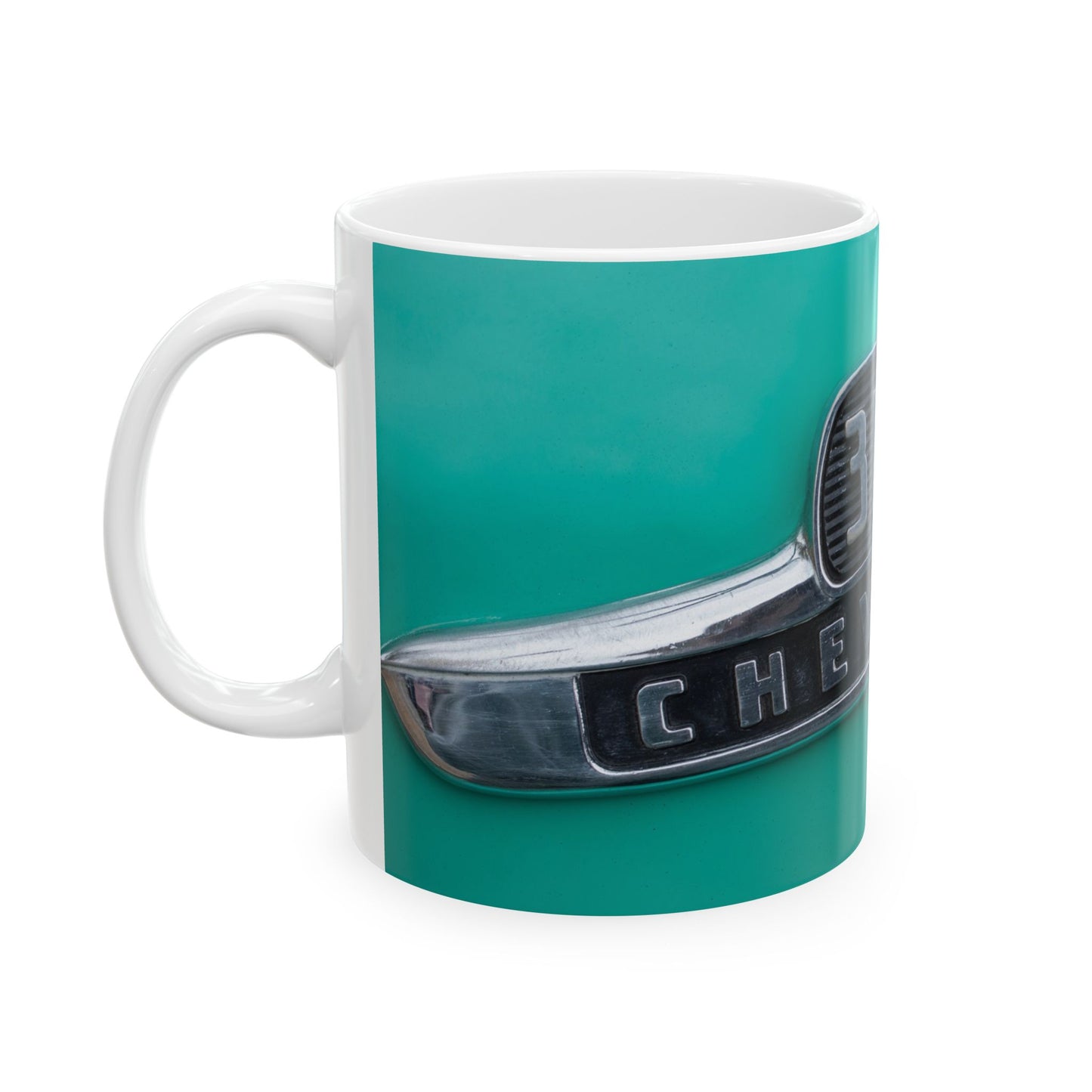 Chevrolet 3100 pickup truck classic car chrome logo for 11 or 15oz cups or mugs.