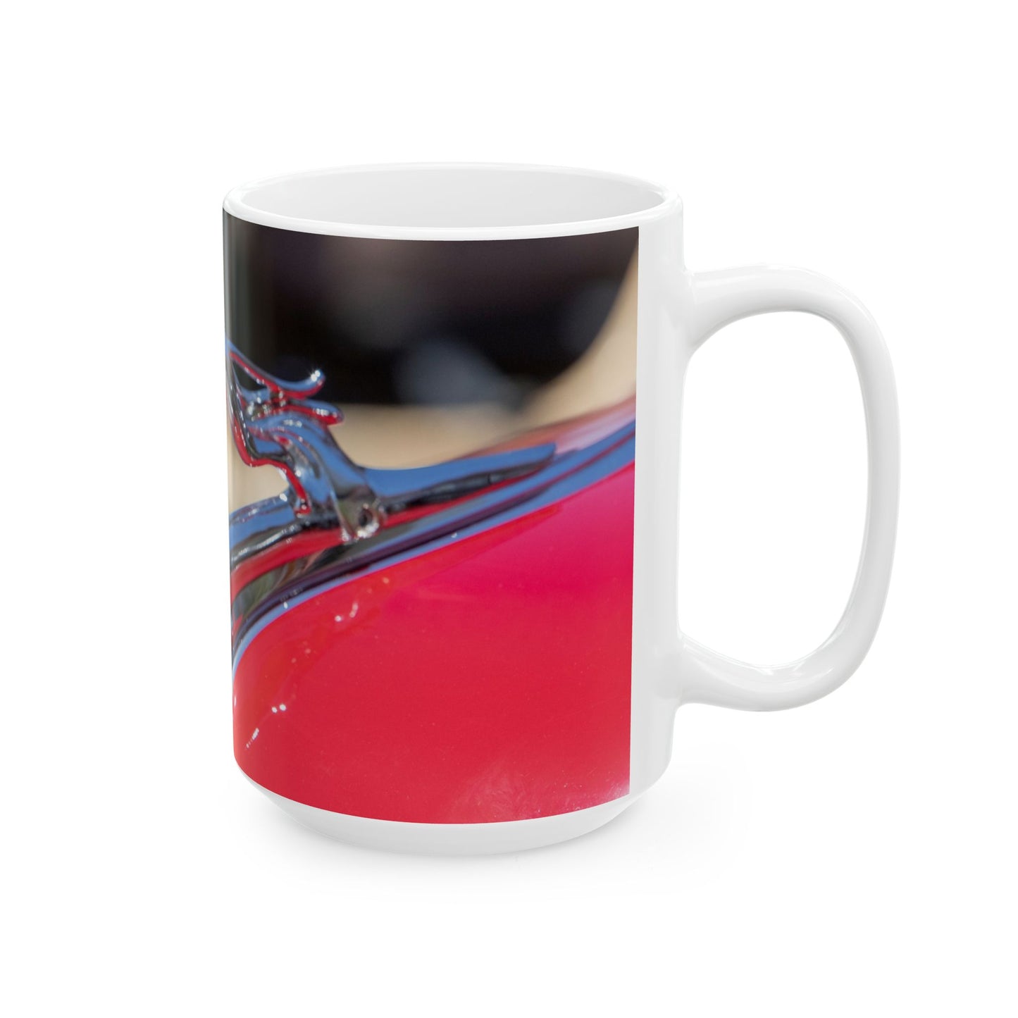 Lincoln V8 Classic Car Greyhound Hood Ornament now on 11 or 15oz Ceramic Mugs, Perfect for Your Favorite Car Guy.