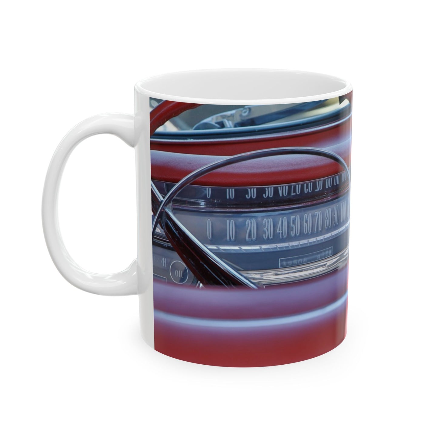 Vintage Crown Victoria classic car dashboard, looking good for 11 of 15oz beverage mugs.