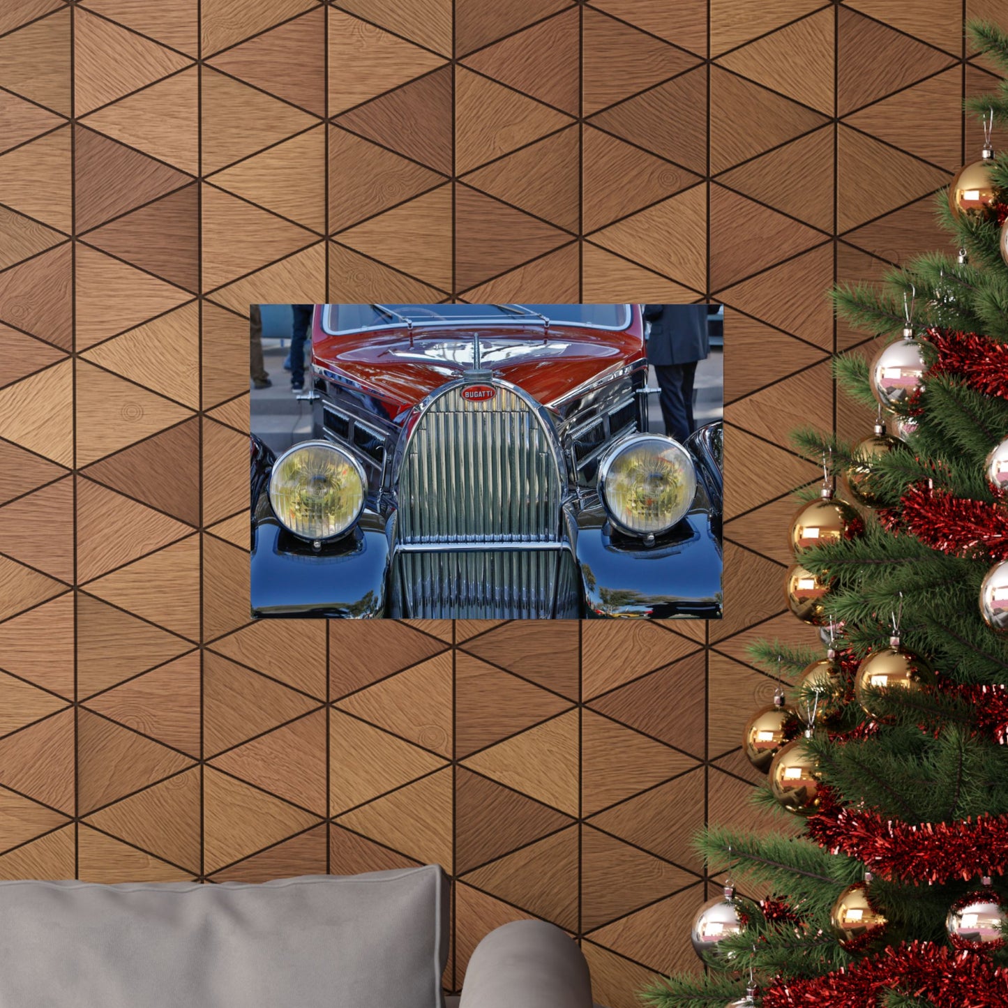 1939 Bugatti Type 57C Atalante Classic Car Chrome Grill, Badge Emblem Logo, Massive Headlamps Looks Great as a Matte Horizontal Poster!