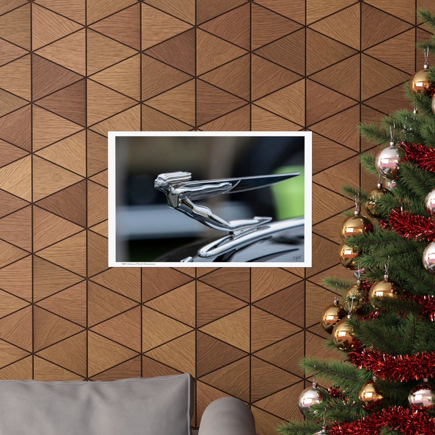 1936 Auburn Classic Car Hood Ornament Poster, Classic Car Decor, Auto Enthusiast Art, Matte Horizontal Wall Art, Gift for Car Lovers,