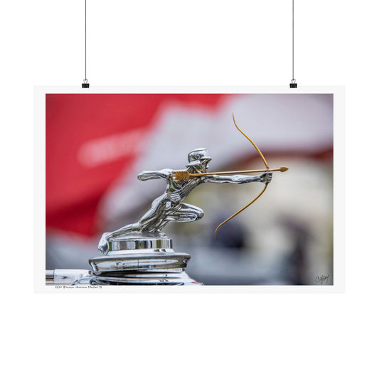 1930 Pierce Arrow Classic Roadster Car Hood Ornament Matte Poster for Car Lover's Garage, Man Cave, Home, or Office.