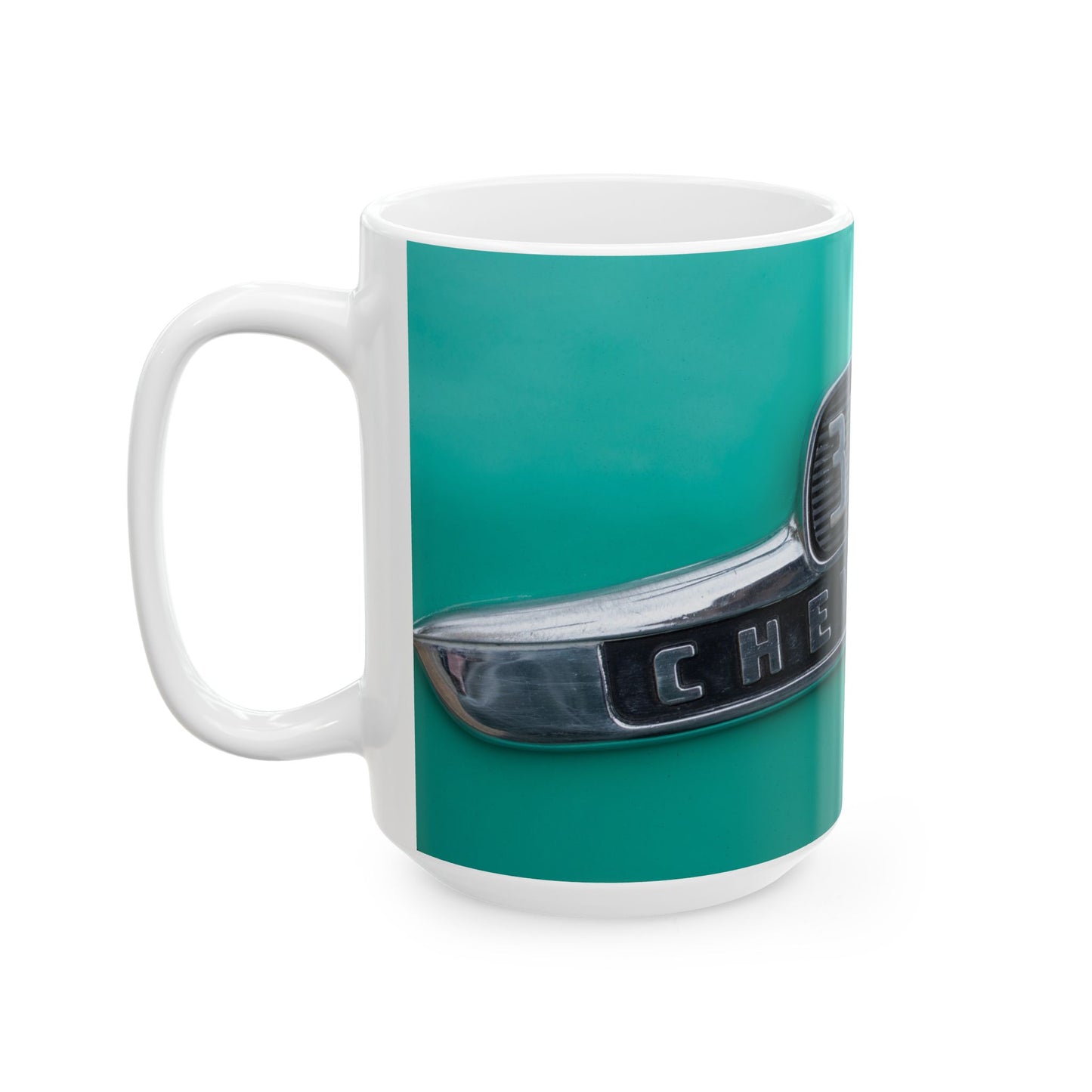 Chevrolet 3100 pickup truck classic car chrome logo for 11 or 15oz cups or mugs.