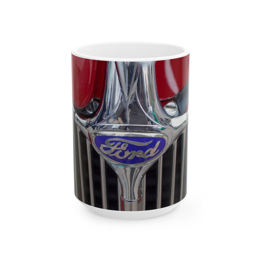 Ford auto logo and car grill, perfect for 11 or 15oz ceramic cups and mugs.