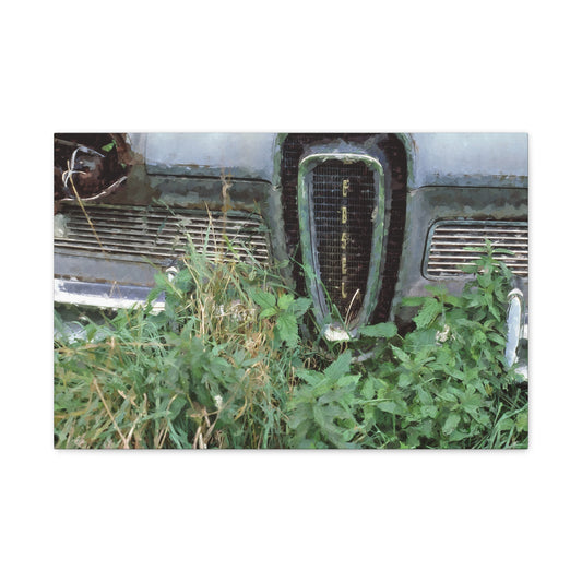 Canvas Print, Vintage Car Wall Art, Retro Ford Edsel Abandoned in Weeds, Home Decor Gift, Americana Bedroom Poster, Gift for Car Enthusiast