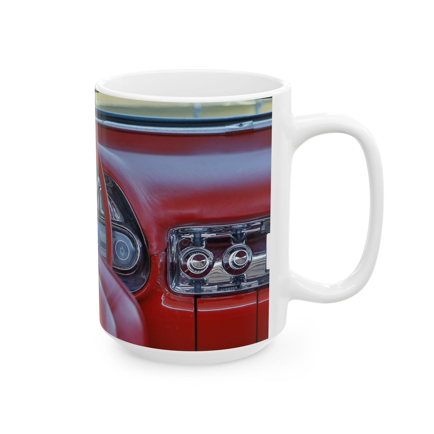 Vintage Crown Victoria classic car dashboard, looking good for 11 of 15oz beverage mugs.
