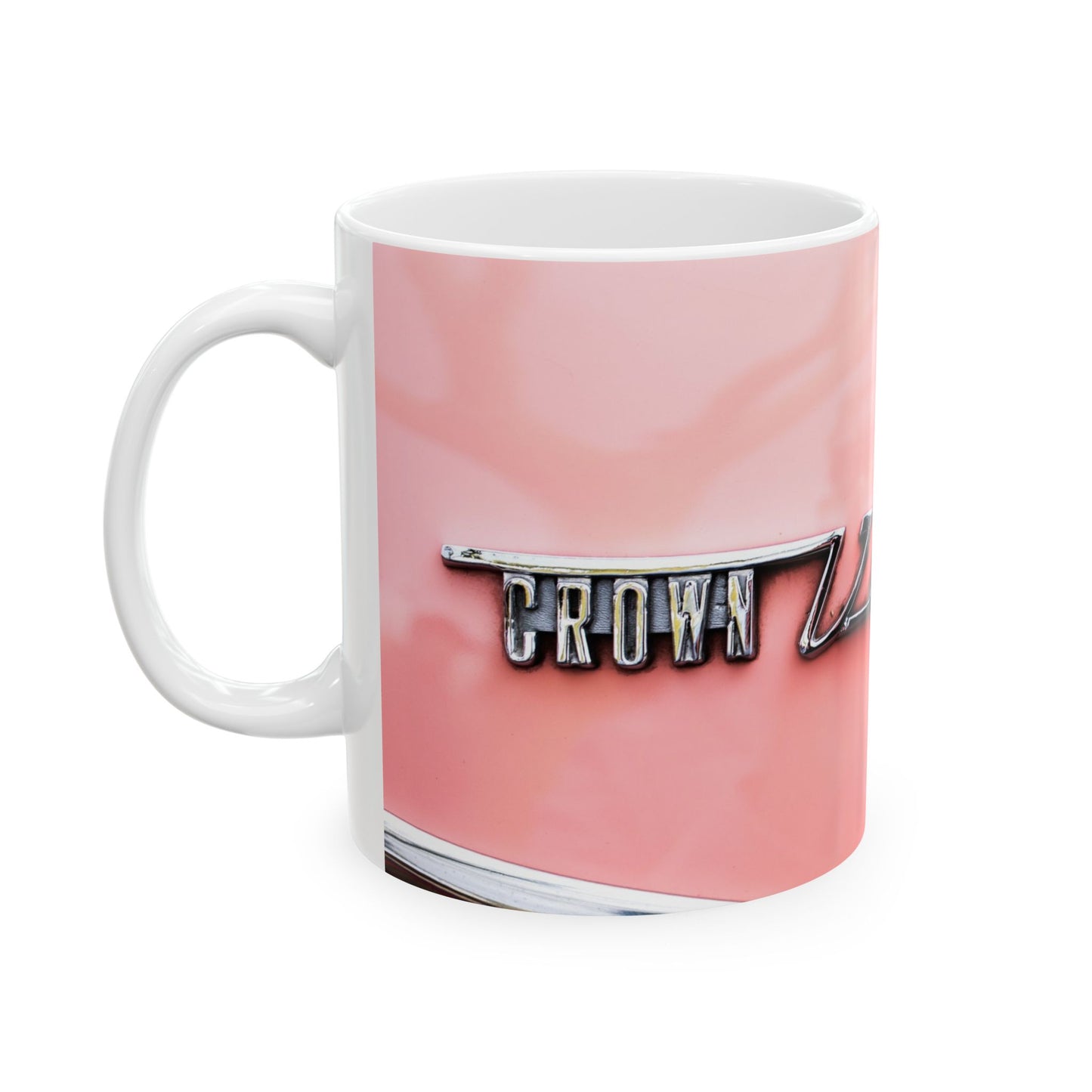 Ford Crown Victoria chrome car logo for ceramic mugs. (11oz, 15oz)
