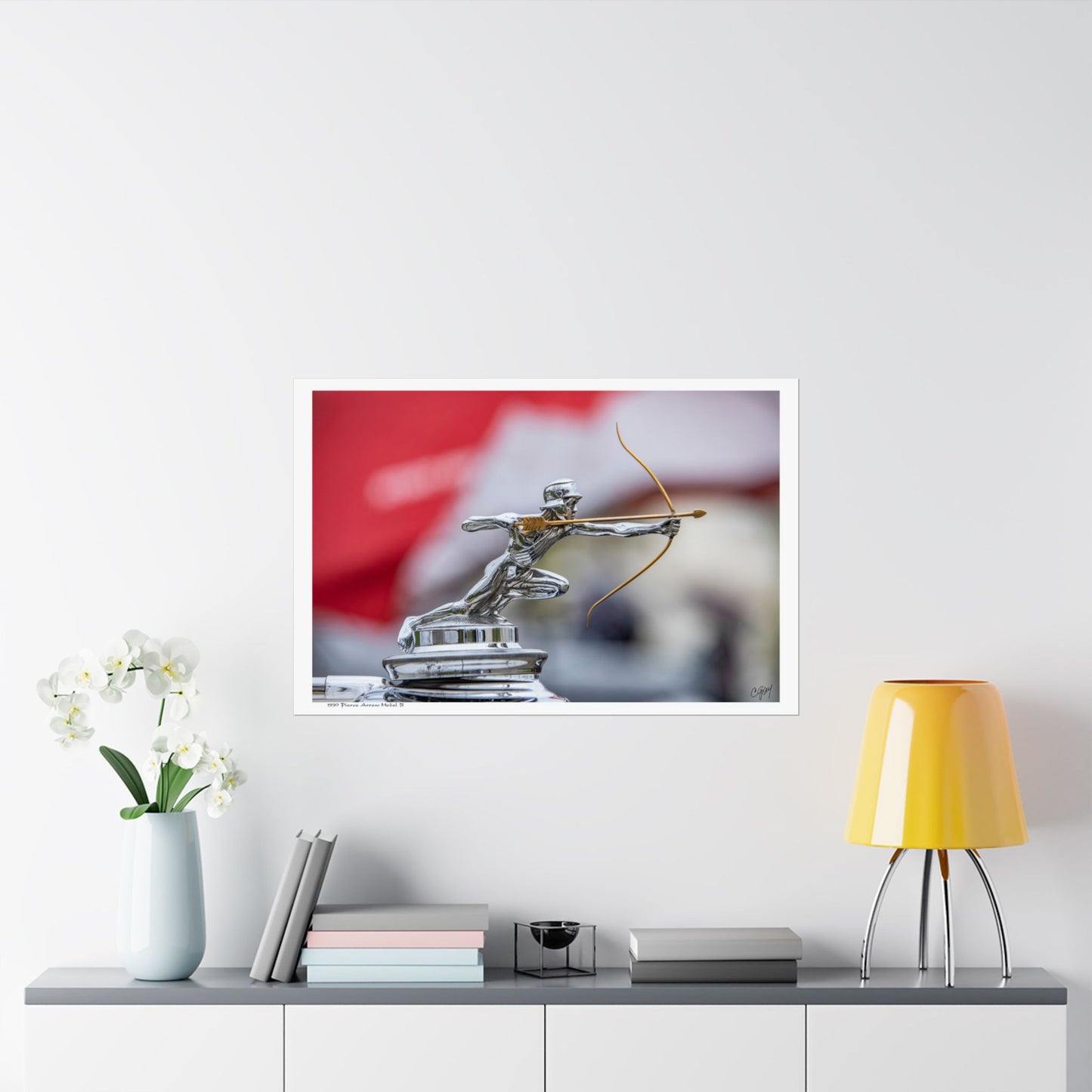 1930 Pierce Arrow Classic Roadster Car Hood Ornament Matte Poster for Car Lover's Garage, Man Cave, Home, or Office.