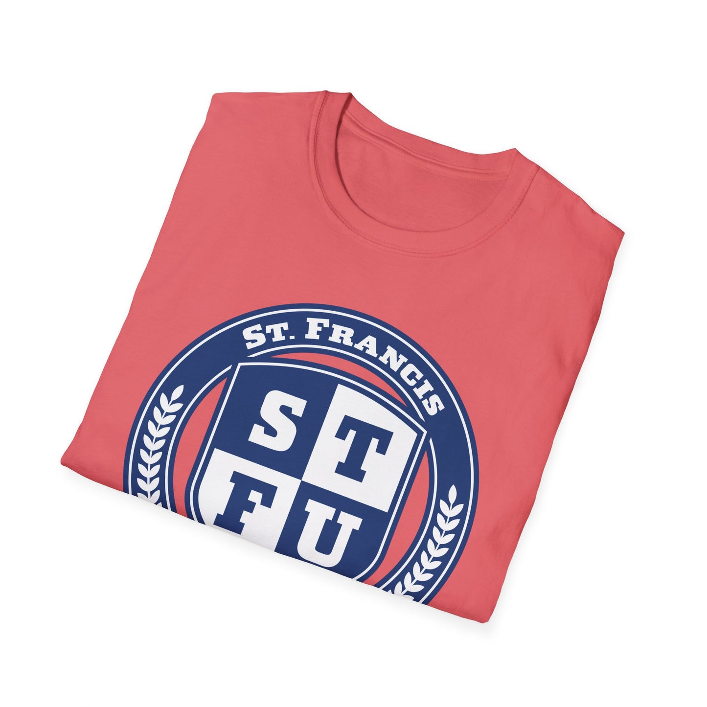 STFU St. Francis University Fictional Crest Plays on Contemporary T-Shirt Abbreviation and Adornment