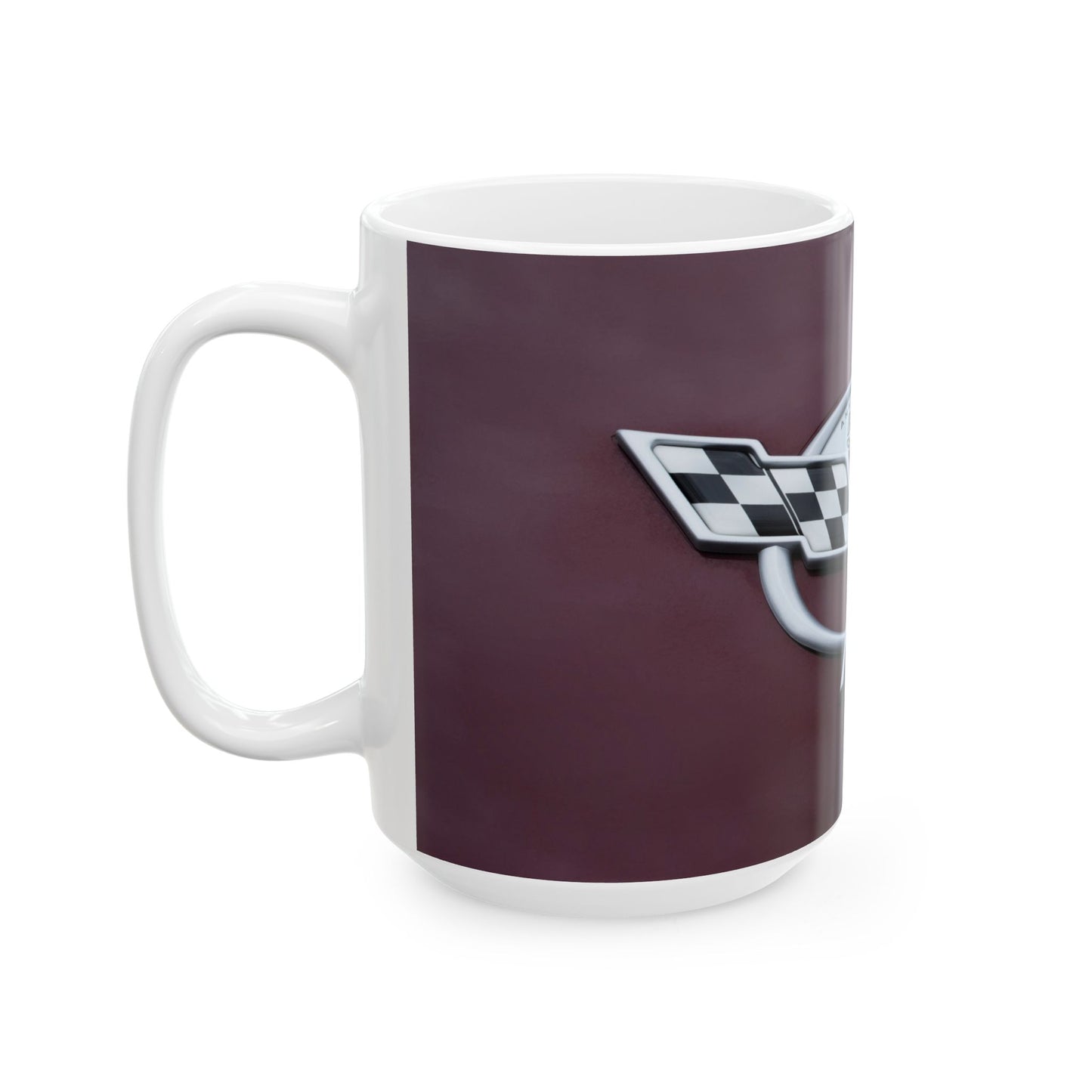 Chevrolet Corvette classic car 50th Anniversary auto logo for 11 or 15oz cups or mugs.
