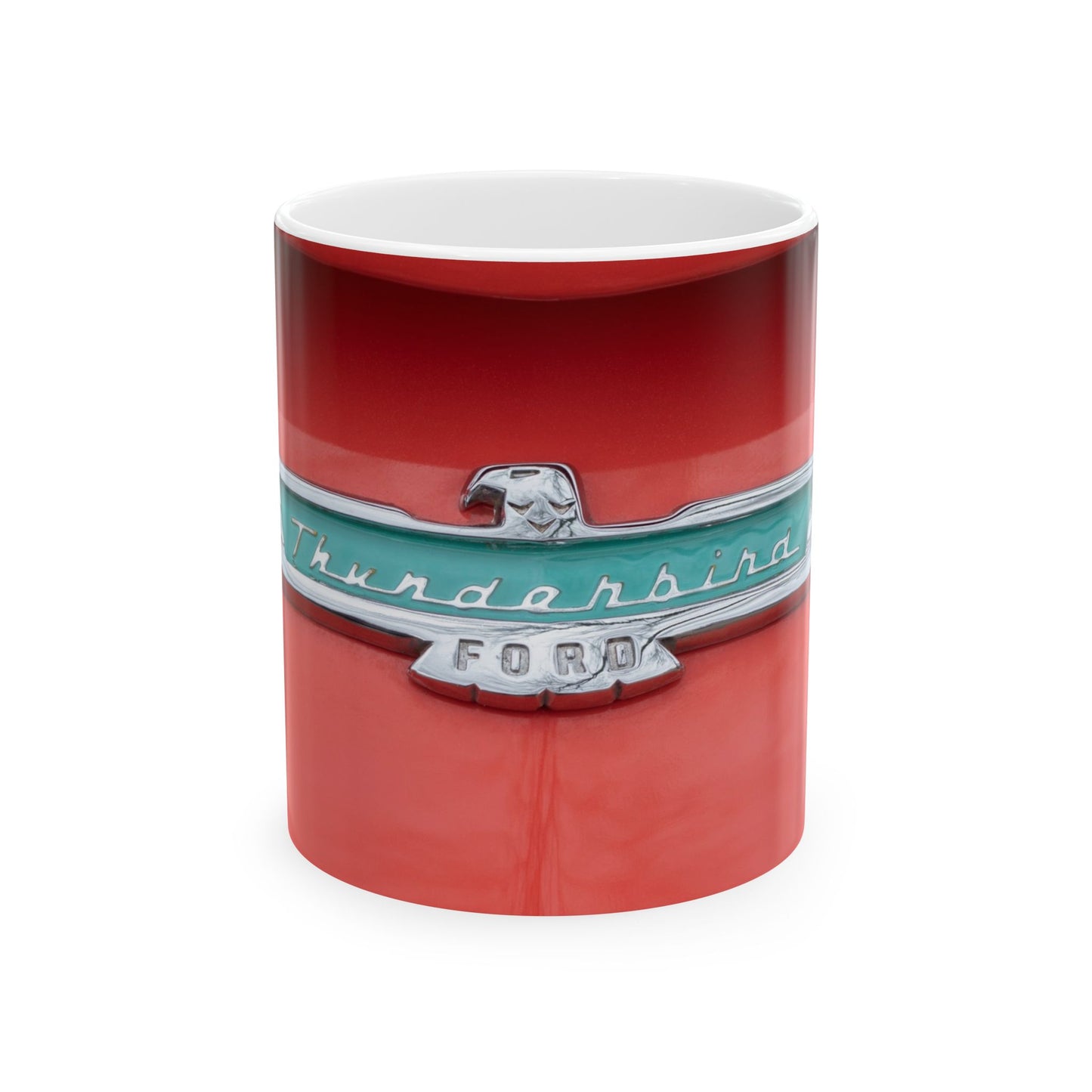 Ford Thunderbird classic car logo and insignia, beautifully adorning 11 and 15oz mugs.
