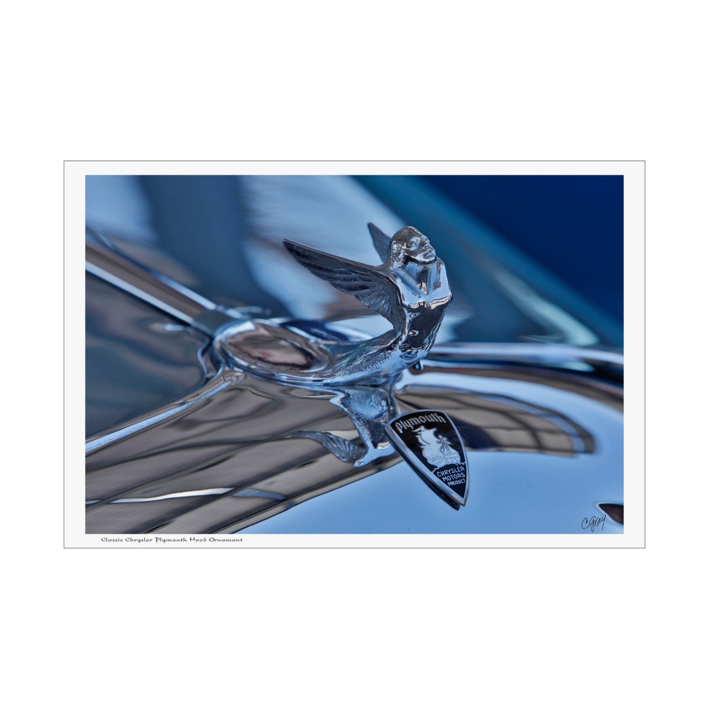 Classic Chrysler Plymouth Hood Ornament - Vintage Chrome Car Emblem Art, Unique Gift for Car Enthusiasts