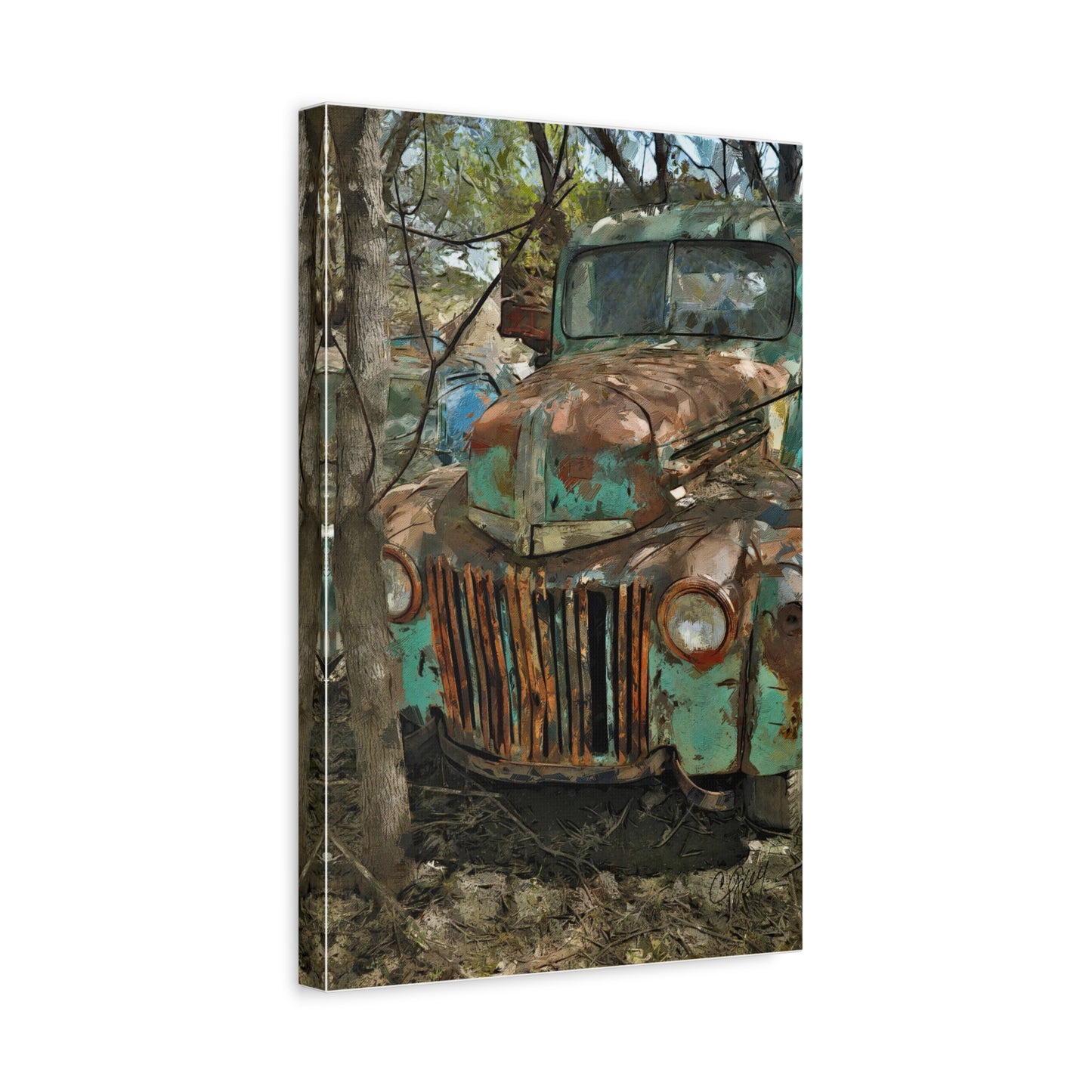 Canvas Wall Art - Abandoned Classic Ford Truck Found on a Minnesota Farm