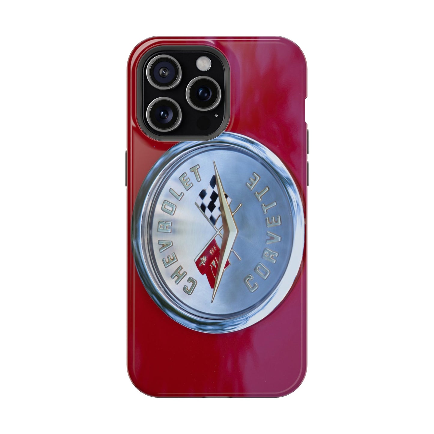 Car Enthusiast iPhone Case, Chevrolet Corvette Muscle Car Tough Case, Car Lover Accessories Gift, Custom Auto Logo Cover, Classic Vehicle