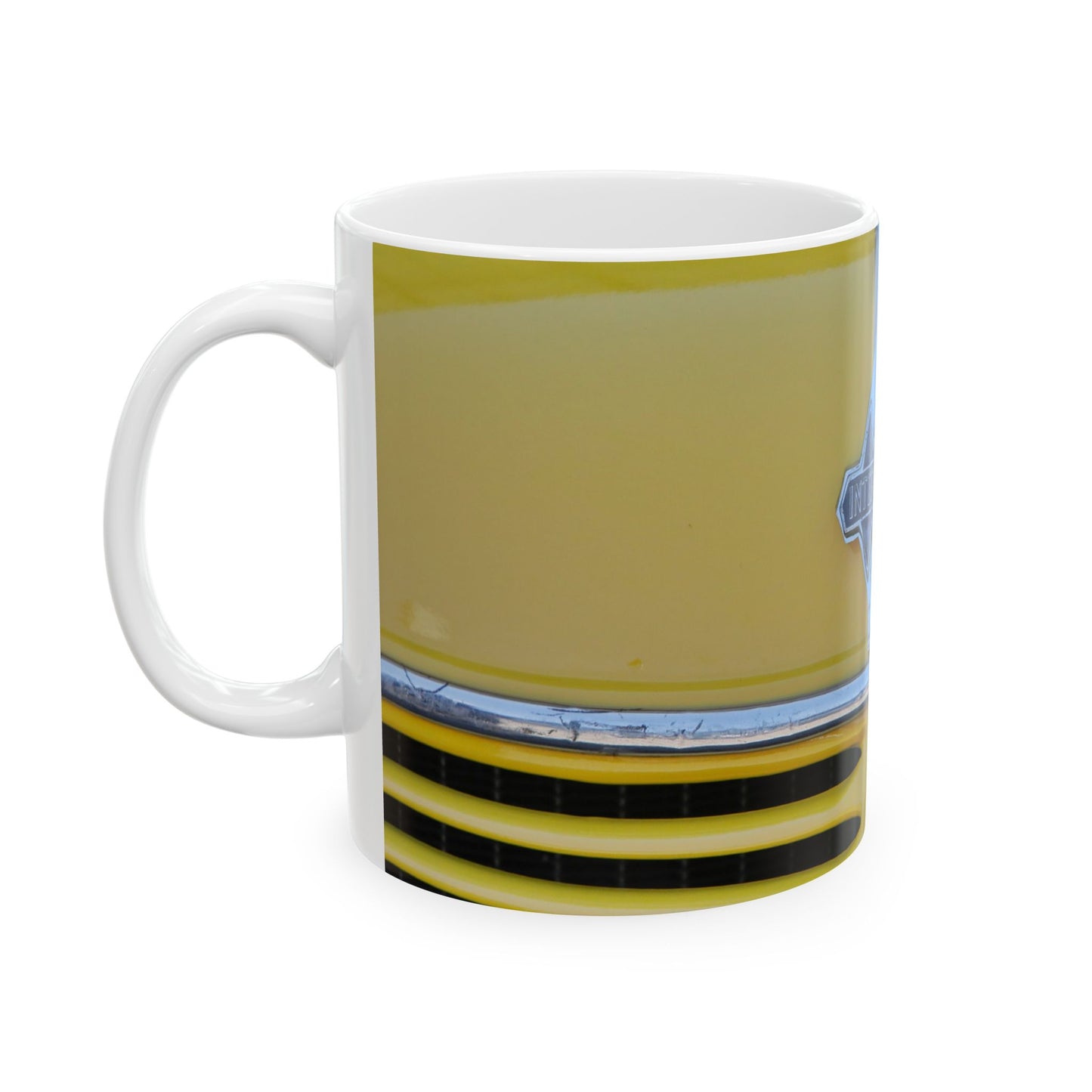 Vintage International Truck Logo Ceramic Mug, Perfect Gift for Truck Lovers, Coffee Cup, Retro Style, Collector's Item, Unique Kitchenware