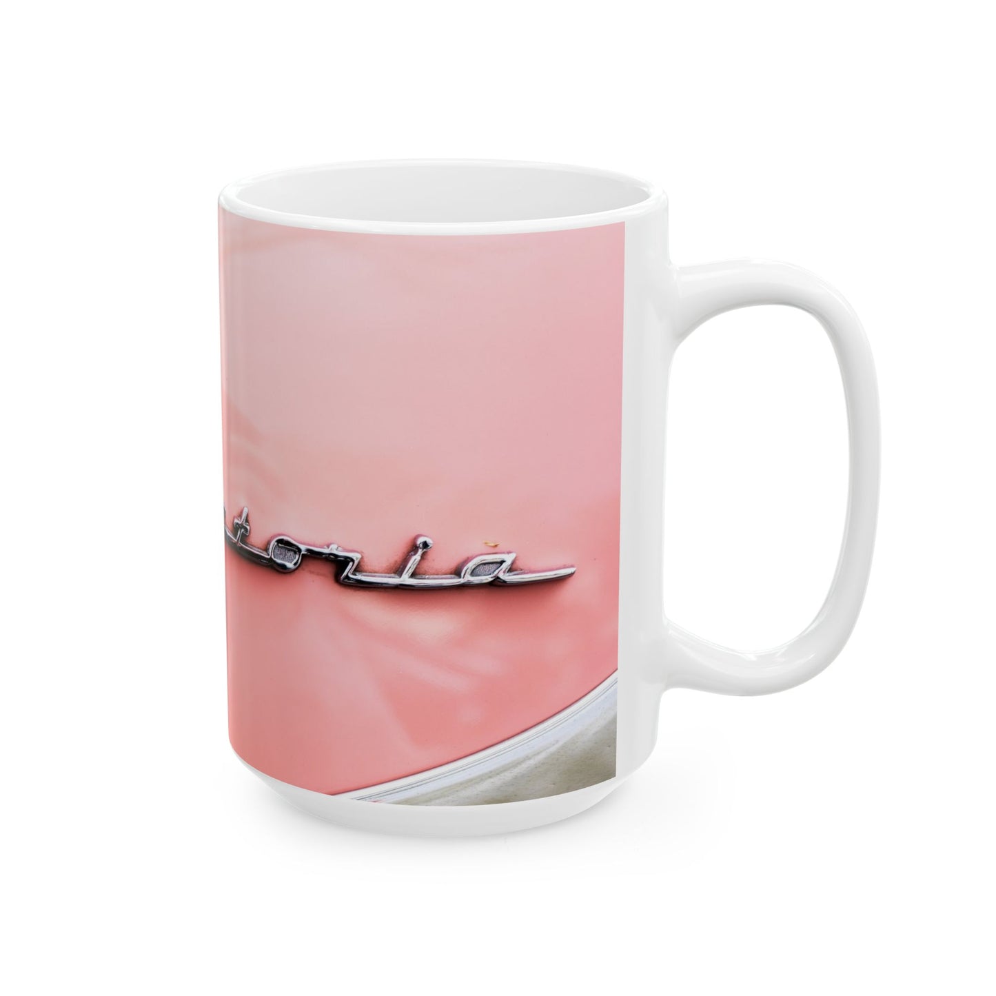 Ford Crown Victoria chrome car logo for ceramic mugs. (11oz, 15oz)
