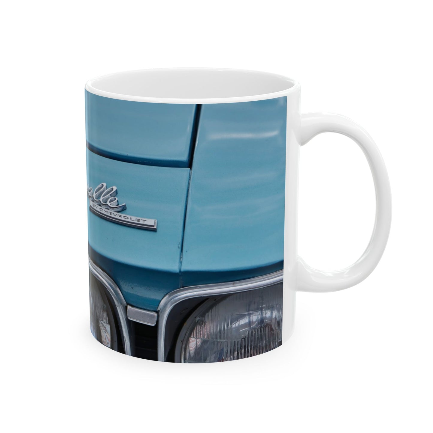 Vintage Muscle Car Ceramic Mug, Retro Auto Coffee Cup, Classic Vehicle Drinkware, Gift for Him, Classic Chevelle, Chevrolet, Classic Car,