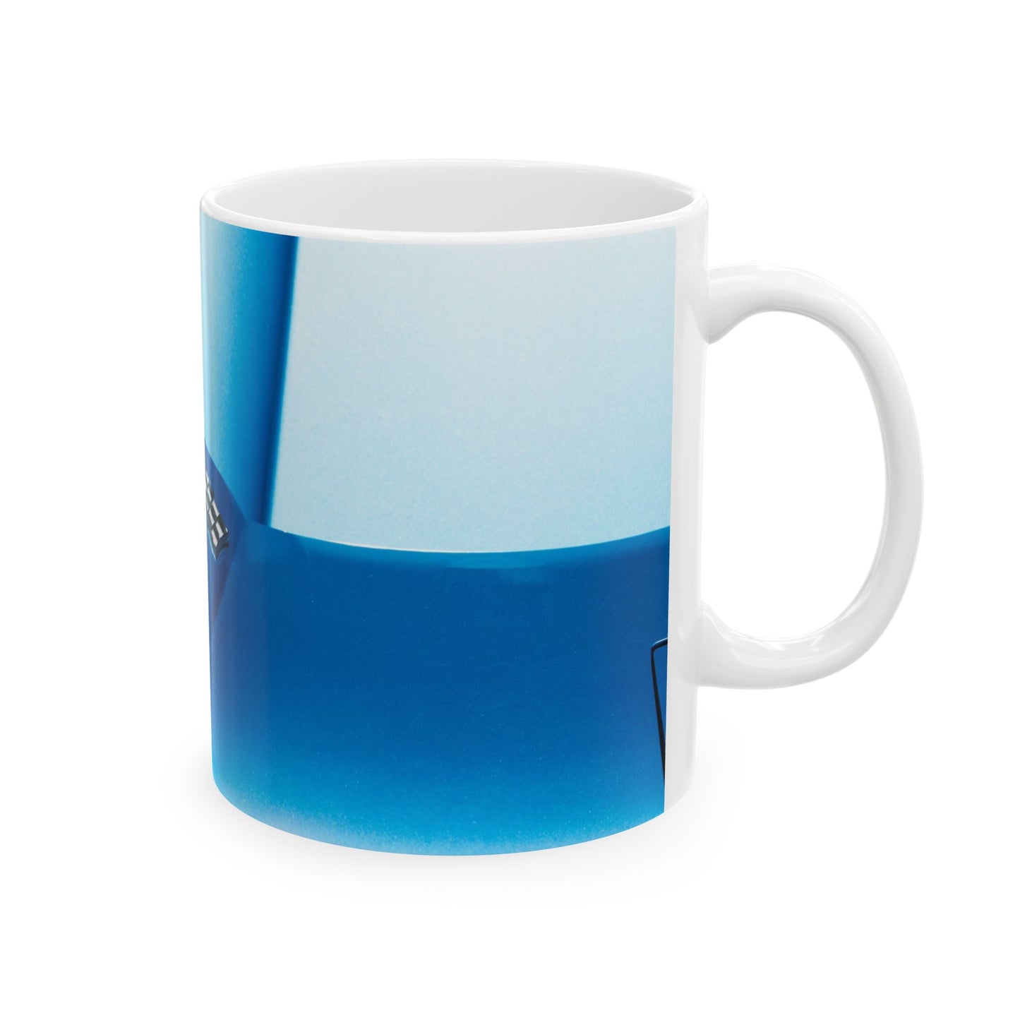Chevrolet Corvette Classic Car Badge on an 11 or 15oz Ceramic Mug, a Perfect Gift for Your Favorite Car Guy.