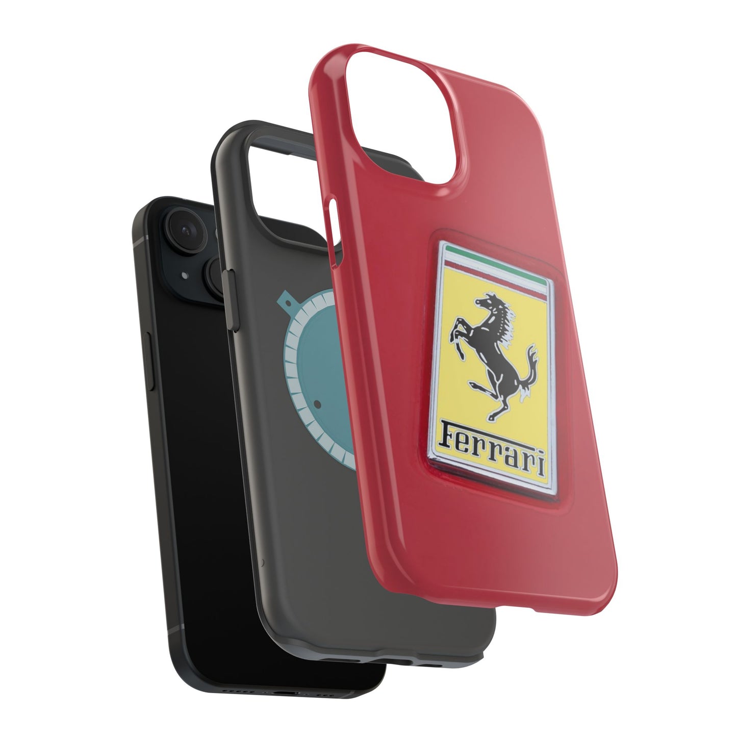 Magnetic iPhone Cases, Legendary Ferrari Badge Design, Tough Phone Case, Protective Cover, Custom Smartphone Shell, Unique Mobile Accessory