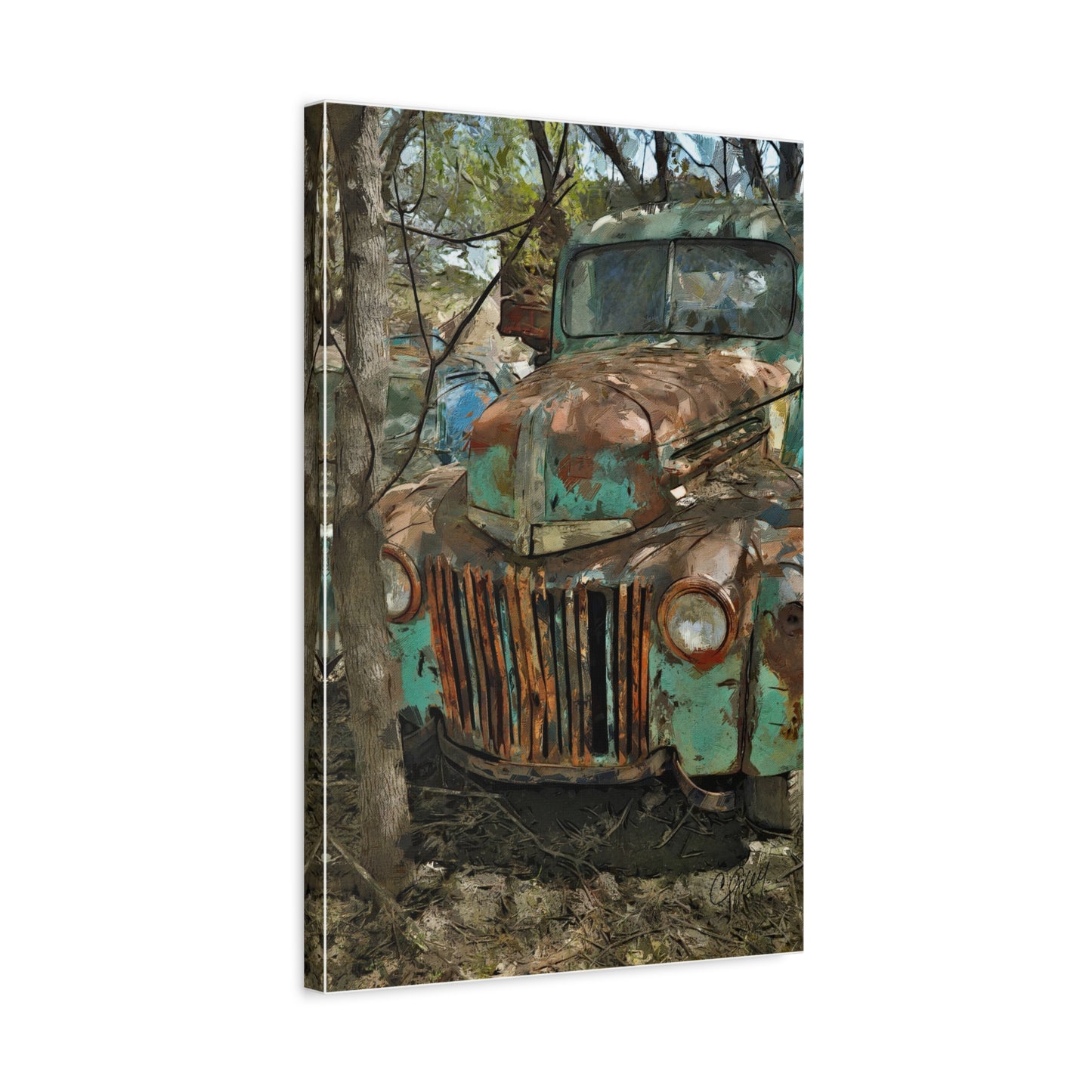 Canvas Wall Art - Abandoned Classic Ford Truck Found on a Minnesota Farm