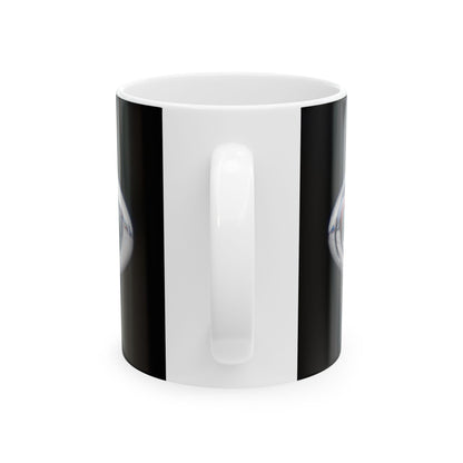 Copy of Fabulous Jaguar "Leaper" Classic Car Logo, Wrapped in Chrome and Ready for an 11 or 15oz Ceramic Mug.