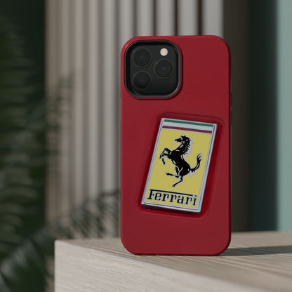 Magnetic iPhone Cases, Legendary Ferrari Badge Design, Tough Phone Case, Protective Cover, Custom Smartphone Shell, Unique Mobile Accessory