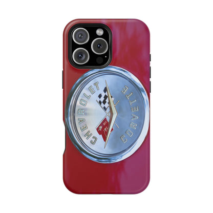 Car Enthusiast iPhone Case, Chevrolet Corvette Muscle Car Tough Case, Car Lover Accessories Gift, Custom Auto Logo Cover, Classic Vehicle