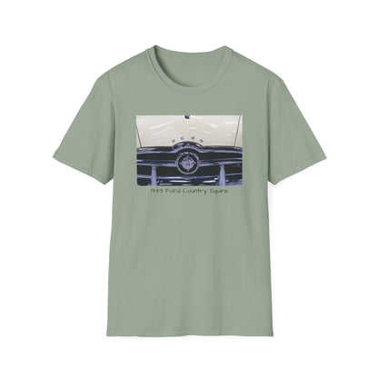 Vintage Car Grill Unisex Softstyle T-Shirt with 1949 Ford Country Squire Design