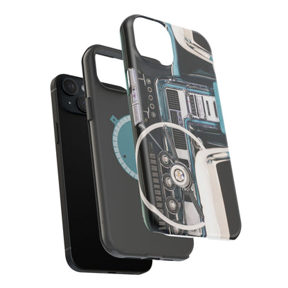 Vintage Car Dashboard Magnetic Tough Cases, 1964 Ford Thunderbird Phone Case, Automotive Gift, Car Lover Gift, Retro Auto Accessories, Car