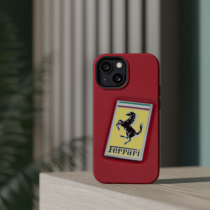 Magnetic iPhone Cases, Legendary Ferrari Badge Design, Tough Phone Case, Protective Cover, Custom Smartphone Shell, Unique Mobile Accessory
