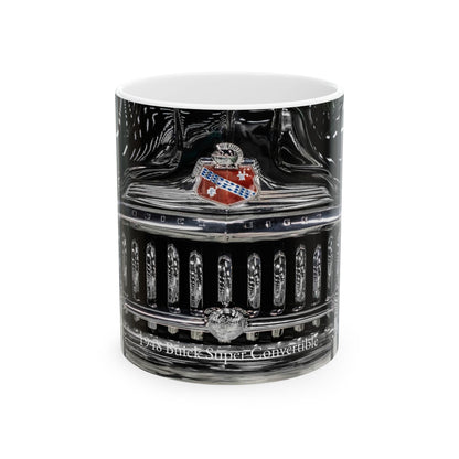 Ceramic Mug, Vintage Buick Grill and Badge Coffee Cup, Retro Auto Enthusiast Gift, 11oz 15oz Ceramic Mug, Classic Car Lover Mug, Gearhead