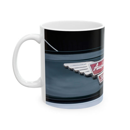 Classic Austin Healey 3000 Mk III classic car chrome logo for 11 or 15oz ceramic cups or mugs.