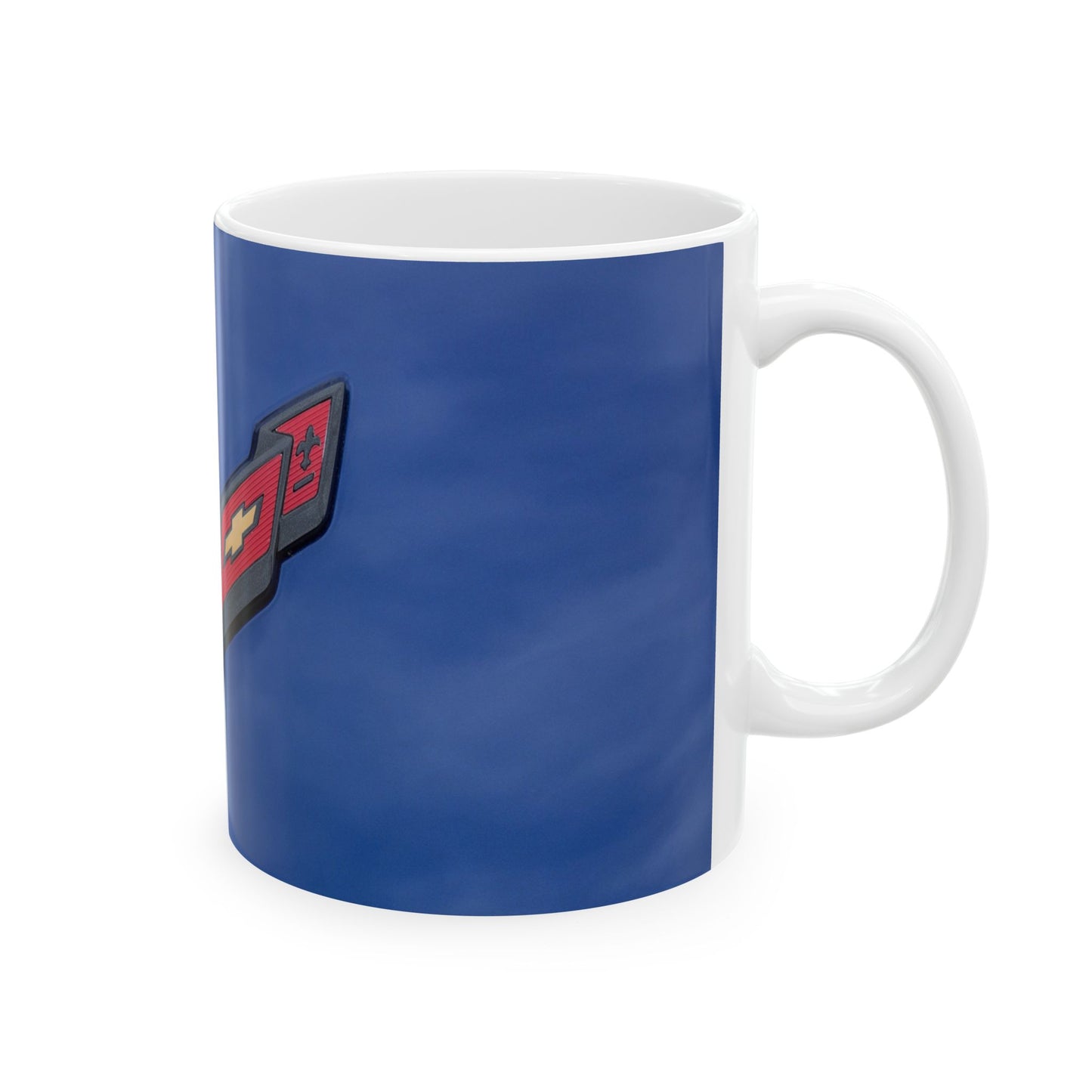 Chevrolet Corvette car logo blue for 11 or 15oz ceramic mugs.