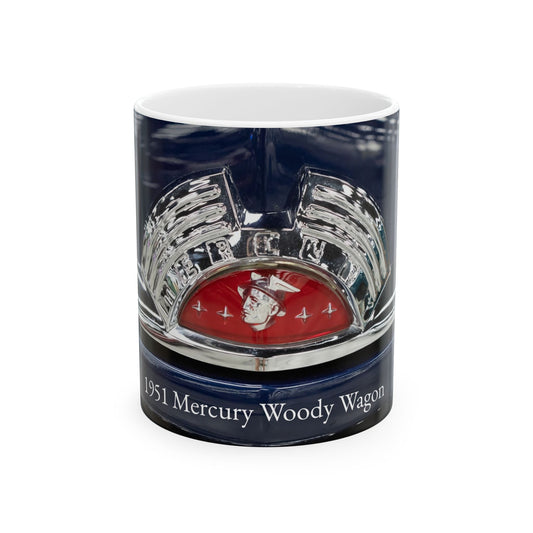 Vintage Car Ceramic Mug, 1951 Mercury Woody Badge Classic Car Gift, Coffee Cup, Tea Mug, Kitchen Decor, Father's Day Present, Gift for Him