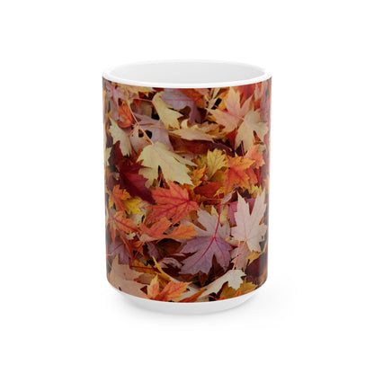 Autumn leaves ceramic mug, (11oz, 15oz)