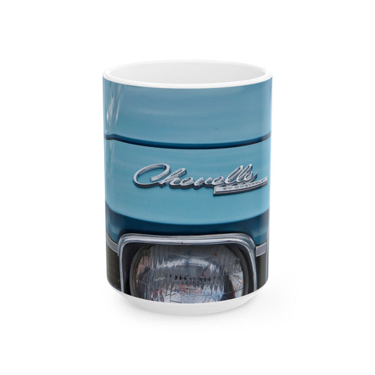 Vintage Muscle Car Ceramic Mug, Retro Auto Coffee Cup, Classic Vehicle Drinkware, Gift for Him, Classic Chevelle, Chevrolet, Classic Car,