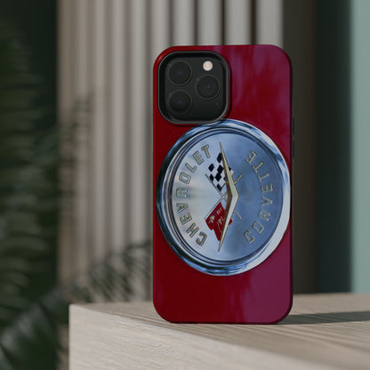 Car Enthusiast iPhone Case, Chevrolet Corvette Muscle Car Tough Case, Car Lover Accessories Gift, Custom Auto Logo Cover, Classic Vehicle