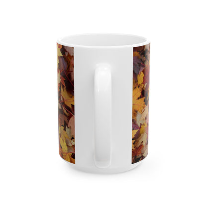Autumn leaves ceramic mug, (11oz, 15oz)