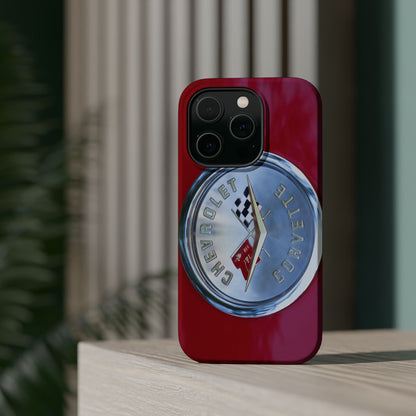 Car Enthusiast iPhone Case, Chevrolet Corvette Muscle Car Tough Case, Car Lover Accessories Gift, Custom Auto Logo Cover, Classic Vehicle