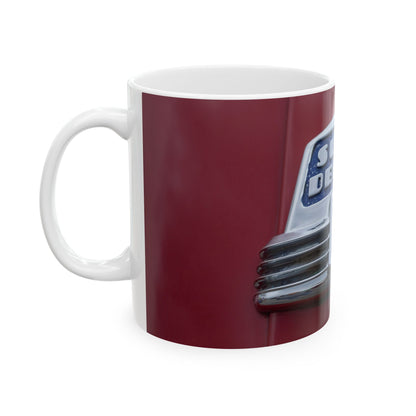 Buick Super Deluxe 8 cylinder classic car chrome logo for 11 or 15oz cups or mugs.