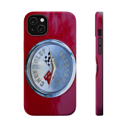 Car Enthusiast iPhone Case, Chevrolet Corvette Muscle Car Tough Case, Car Lover Accessories Gift, Custom Auto Logo Cover, Classic Vehicle
