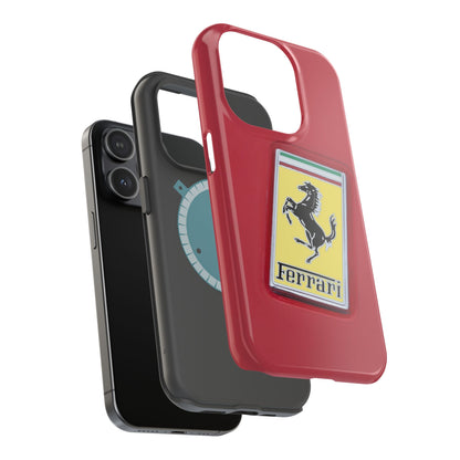 Magnetic iPhone Cases, Legendary Ferrari Badge Design, Tough Phone Case, Protective Cover, Custom Smartphone Shell, Unique Mobile Accessory