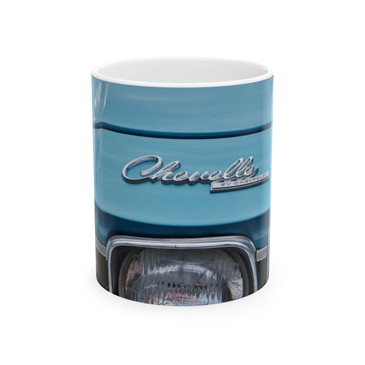 Vintage Muscle Car Ceramic Mug, Retro Auto Coffee Cup, Classic Vehicle Drinkware, Gift for Him, Classic Chevelle, Chevrolet, Classic Car,