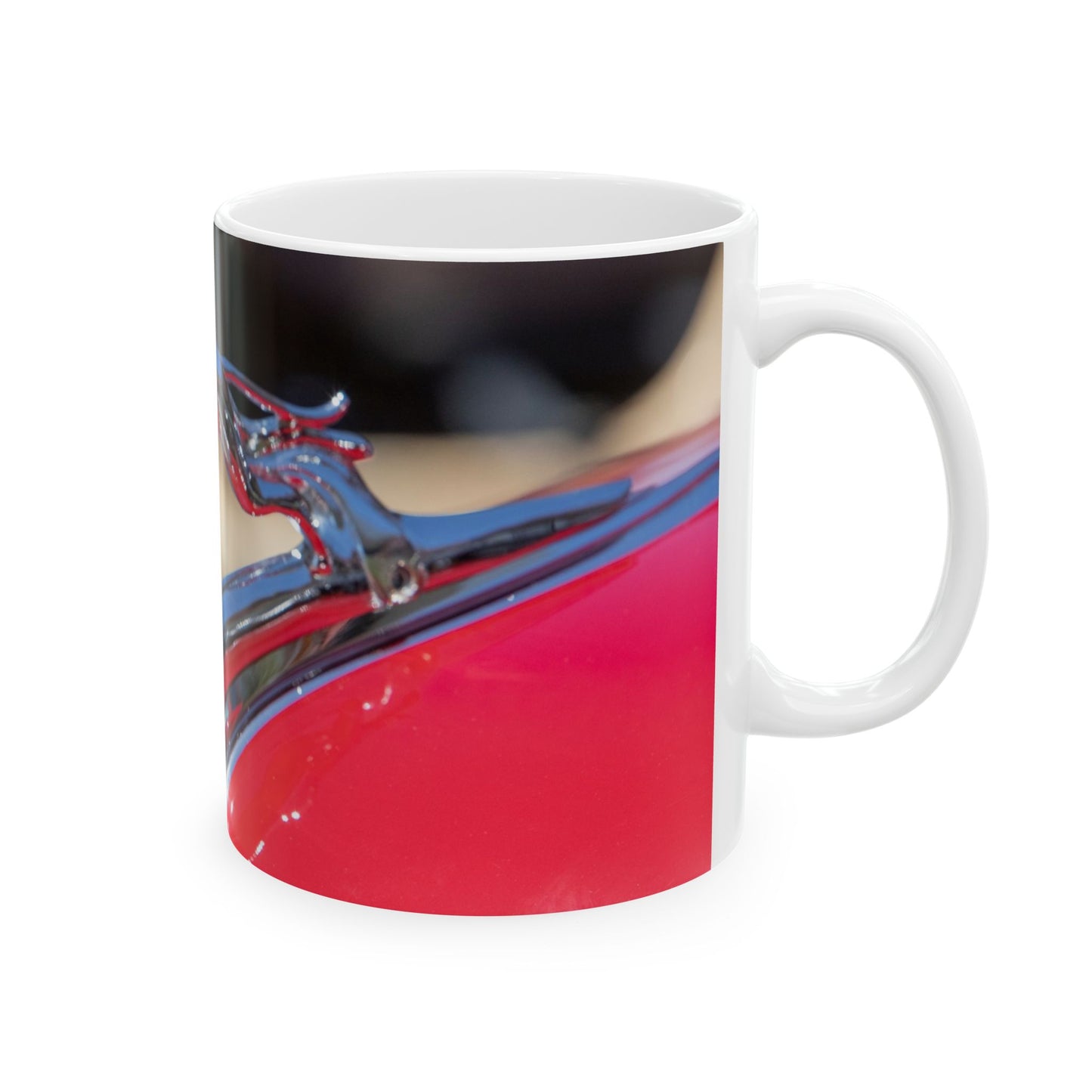 Lincoln V8 Classic Car Greyhound Hood Ornament now on 11 or 15oz Ceramic Mugs, Perfect for Your Favorite Car Guy.