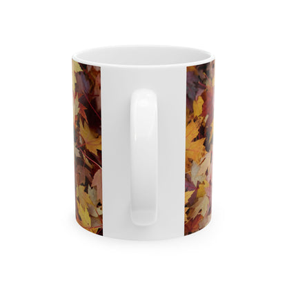 Autumn leaves ceramic mug, (11oz, 15oz)