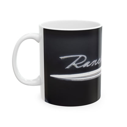 Ford Ranchero logo and insignia, gorgeous in chrome and ready for 11 or 15oz mugs.