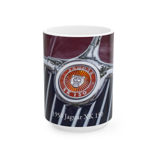 Vintage Sports Car Ceramic Mug, Classic Car Lover Gift, Mug, Automobile Enthusiast Gift, Car Collector Drinkware, Jaguar, Gift for Him