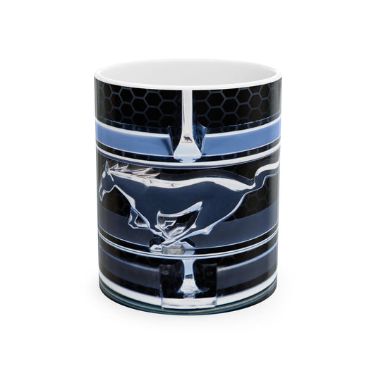 Vintage Ford Mustang Ceramic Mug, Classic Car Horse Coffee Cup, Retro Car Lover Gift, Car Enthusiast Mug, Collectible Vehicle Tea Mug,