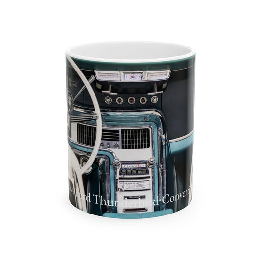 Vintage Ford Thunderbird Ceramic Mug, Classic Car Coffee Cup, 11oz, 15oz, Retro Car Lover Gift, Automotive Decor, Father's Day Gift