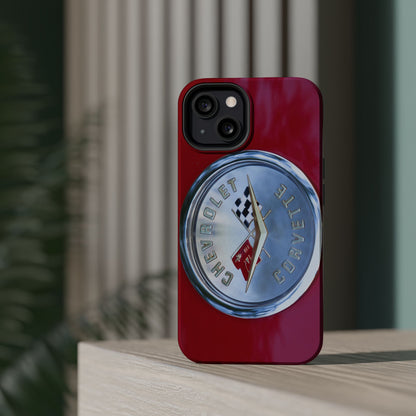 Car Enthusiast iPhone Case, Chevrolet Corvette Muscle Car Tough Case, Car Lover Accessories Gift, Custom Auto Logo Cover, Classic Vehicle